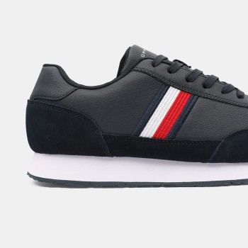 Tommy Hilfiger - Baskets running en Cuir Corporate bleu marine - 04 -4984498