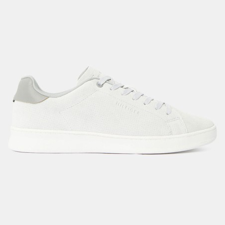 Tommy Hilfiger - Baskets en Velours de Cuir Retro Court grises - 04 -4785763