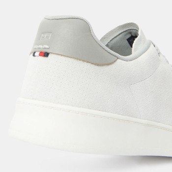 Tommy Hilfiger - Baskets en Velours de Cuir Retro Court grises - 04 -4785763