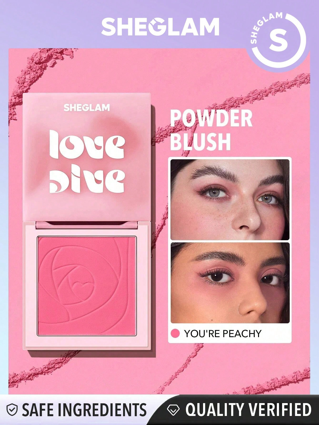 SHEGLAM Blush Poudre Love Dive Tender Heart- You're Peachy - 12687735