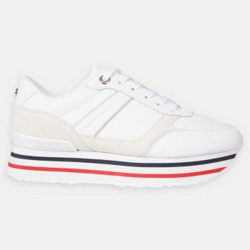 Tommy Hilfiger - Baskets running en Cuir Plateforme rayures blanches - 04 -4785130