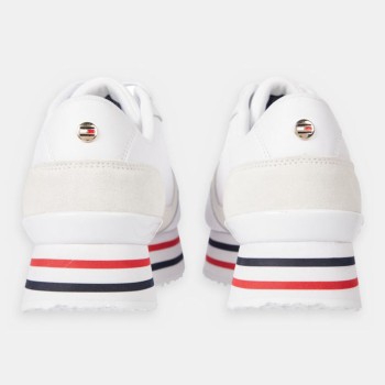 Tommy Hilfiger - Baskets running en Cuir Plateforme rayures blanches - 04 -4785130