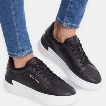 Tommy Hilfiger - Baskets en Cuir Signature noires - 04 -4785019