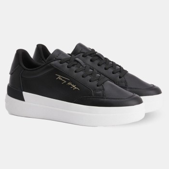 Tommy Hilfiger - Baskets en Cuir Signature noires - 04 -4785019