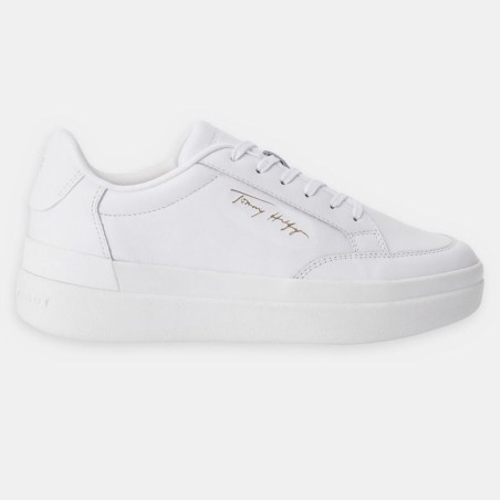 Tommy Hilfiger - Baskets en Cuir Signature blanches - 04 -4785016