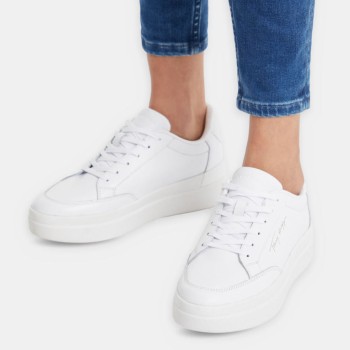 Tommy Hilfiger - Baskets en Cuir Signature blanches - 04 -4785016