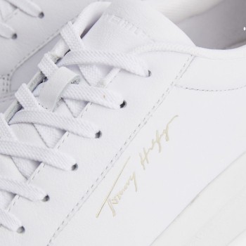 Tommy Hilfiger - Baskets en Cuir Signature blanches - 04 -4785016