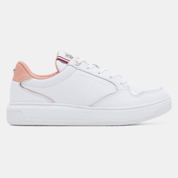 Tommy Hilfiger - Baskets en Cuir Elevated Cupsole blanc/rose - 04 -4543211