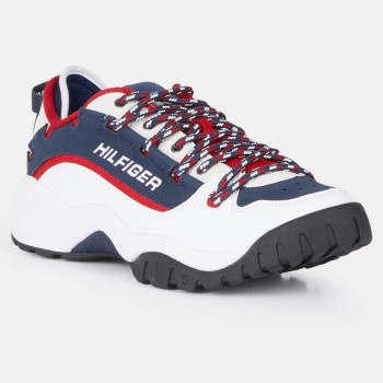 Tommy Hilfiger - Baskets en Cuir Key Look Heritage bleu/blanc/rouge - 04 -3642011