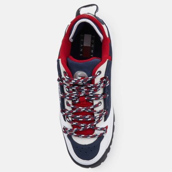 Tommy Hilfiger - Baskets en Cuir Key Look Heritage bleu/blanc/rouge - 04 -3642011