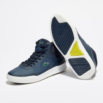 Lacoste - Baskets Explorateur Spt Mid 317 5 bleu marine/jaune - 04 -2477012