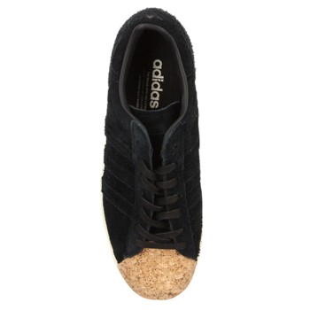 Adidas - Baskets en Velours de Cuir & Liège Superstar 80S Cork noires - 04 -2328347