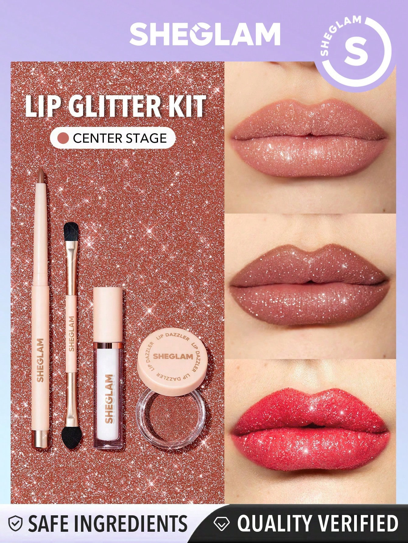 SHEGLAM Kit de paillettes Lip Dazzler-Center Stage - 23872080