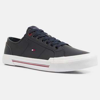 Tommy Hilfiger - Baskets en Cuir Corporate bleu marine - 04 -4984555