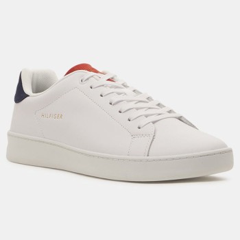 Tommy Hilfiger - Baskets en Cuir Retro Court Clean blanches - 04 -4785802