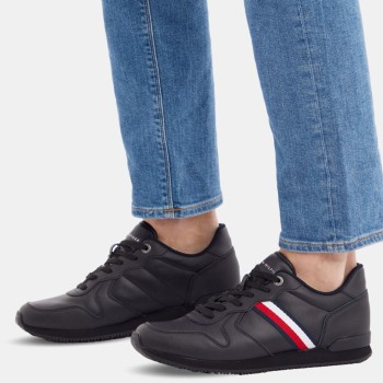 Tommy Hilfiger - Baskets running en Cuir Iconic noires - 04 -4785739