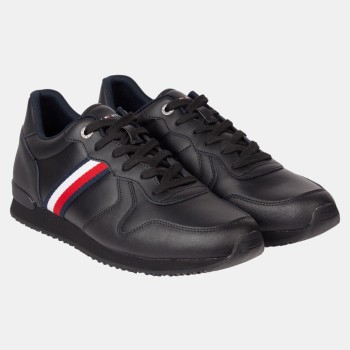 Tommy Hilfiger - Baskets running en Cuir Iconic noires - 04 -4785739