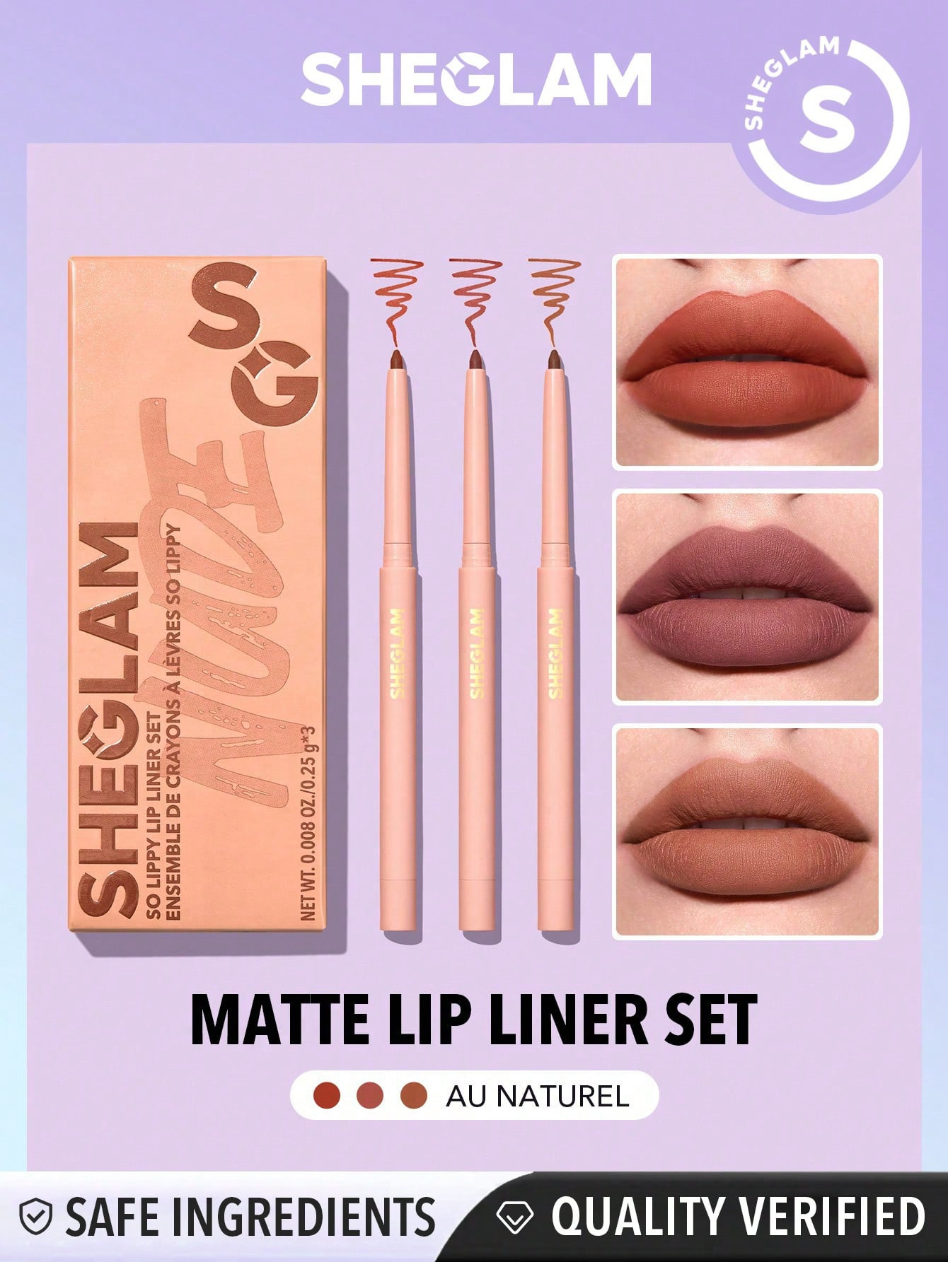 SHEGLAM Set de liner So Lippy- Au Naturel - 13909055