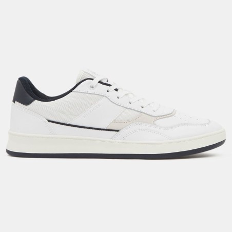 Tommy Hilfiger - Baskets en Cuir Retro Court Mix blanc/bleu - 04 -4785658