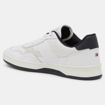 Tommy Hilfiger - Baskets en Cuir Retro Court Mix blanc/bleu - 04 -4785658