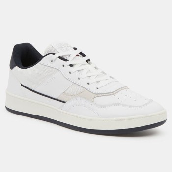 Tommy Hilfiger - Baskets en Cuir Retro Court Mix blanc/bleu - 04 -4785658