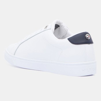 Tommy Hilfiger - Baskets en Cuir Elastic Slip On blanches - 04 -4785127