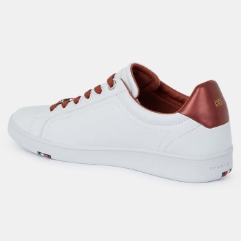 Tommy Hilfiger - Baskets en Cuir Court blanc/cuivre - 04 -4543172