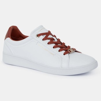 Tommy Hilfiger - Baskets en Cuir Court blanc/cuivre - 04 -4543172