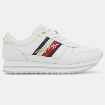 Tommy Hilfiger - Baskets running compensées en Cuir Sig blanches - 04 -4336997