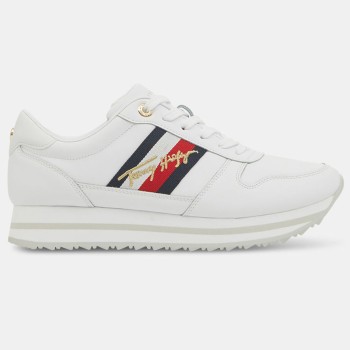 Tommy Hilfiger - Baskets running compensées en Cuir Sig blanches - 04 -4336997