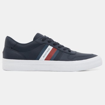 Tommy Hilfiger - Baskets en Cuir Rayures bleu marine - 04 -4336838