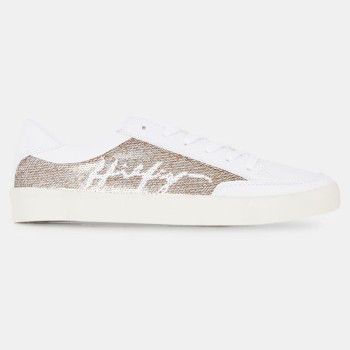 Tommy Hilfiger - Baskets en Cuir basses Sequins blanches - 04 -4100039