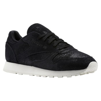 Reebok - Baskets en Velours de Cuir Classic Shimmer noires - 04 -2728184