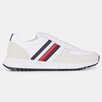 Tommy Hilfiger - Baskets en Cuir Run Modern Corporate blanches - 04 -3897146