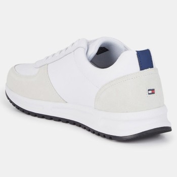 Tommy Hilfiger - Baskets en Cuir Run Modern Corporate blanches - 04 -3897146