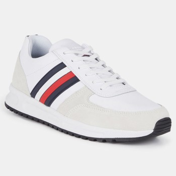 Tommy Hilfiger - Baskets en Cuir Run Modern Corporate blanches - 04 -3897146