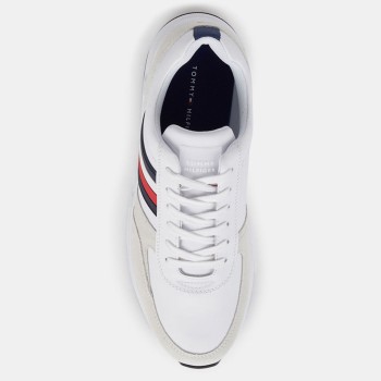 Tommy Hilfiger - Baskets en Cuir Run Modern Corporate blanches - 04 -3897146