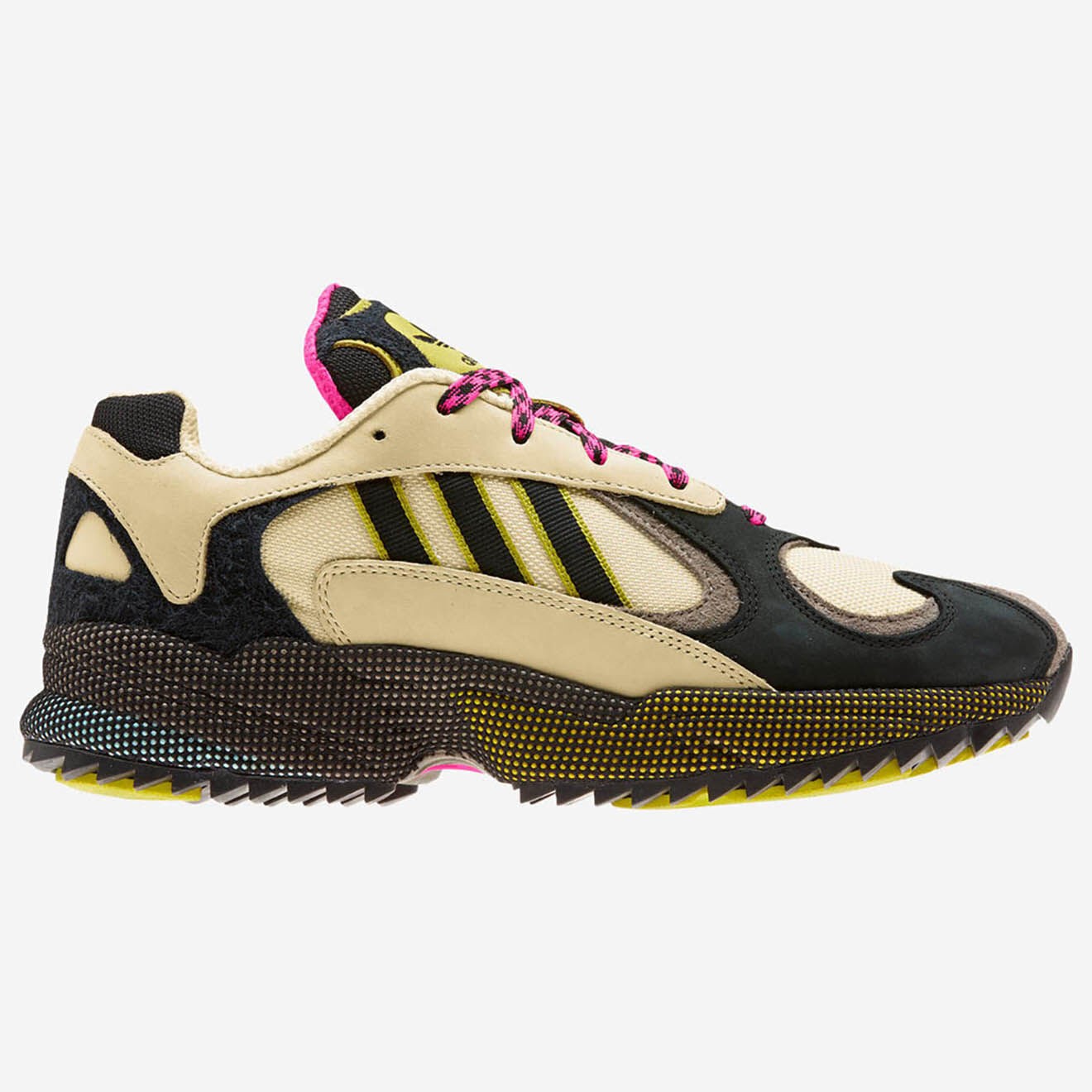 Adidas - Baskets en Velours de Cuir & Mesh Yung-1 beige/noir/marron - 04 -3651581