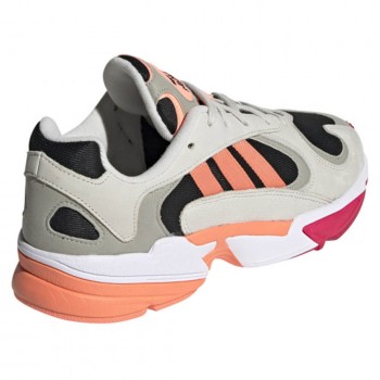 Adidas - Baskets en Velours de Cuir & Mesh Yung-1 gris/noir/orange - 04 -3480302