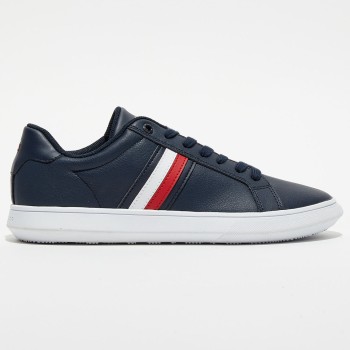 Tommy Hilfiger - Baskets en Cuir Corporate Cupsole bleu marine - 04 -4785736