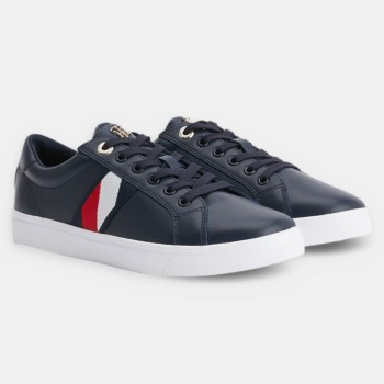 Tommy Hilfiger - Baskets en Cuir Corporate Cupsole bleu marine - 04 -4785175