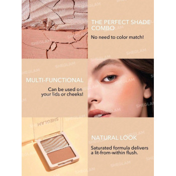 SHEGLAM Glam 101 Duo Highlighter Et Blush Hybride-palette De Poudre Surligneuse Pour Les Joues De St. Tropez, Utilisation Multiple, Ne S'efface Pas, Non Gras, Lisse Et Léger - 2992015