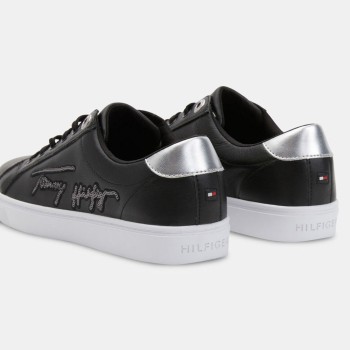 Tommy Hilfiger - Baskets en Cuir Signature Sequins noires - 04 -4543127