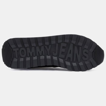 Tommy Jeans - Baskets running en Cuir Mix noires - 04 -4542968