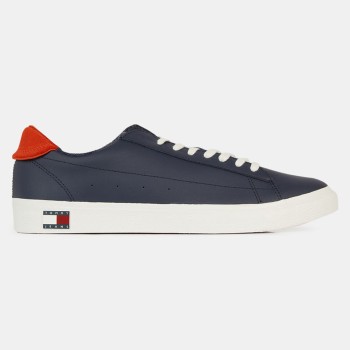 Tommy Jeans - Baskets en Cuir Low Cut bleu marine - 04 -4542962