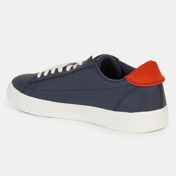 Tommy Jeans - Baskets en Cuir Low Cut bleu marine - 04 -4542962