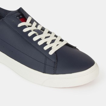 Tommy Jeans - Baskets en Cuir Low Cut bleu marine - 04 -4542962