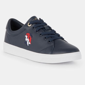 Tommy Hilfiger - Baskets en Cuir Monogram bleu marine - 04 -4336985