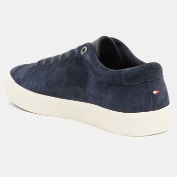 Tommy Hilfiger - Baskets en Velours de Cuir Corporate bleu marine - 04 -4336850