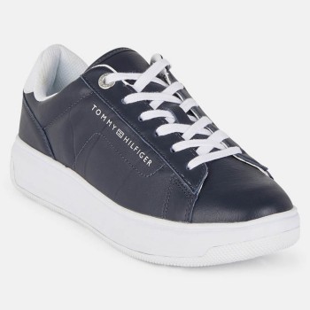 Tommy Hilfiger - Baskets en Cuir Cupsole bleu marine - 04 -3899018